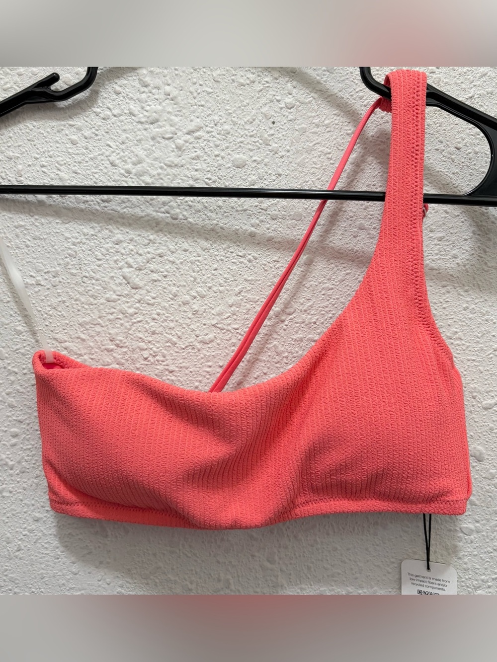 Sanctuary One-Shoulder Bikini Top in Coral NWT Small